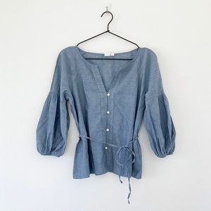 Gap chambray peasant top